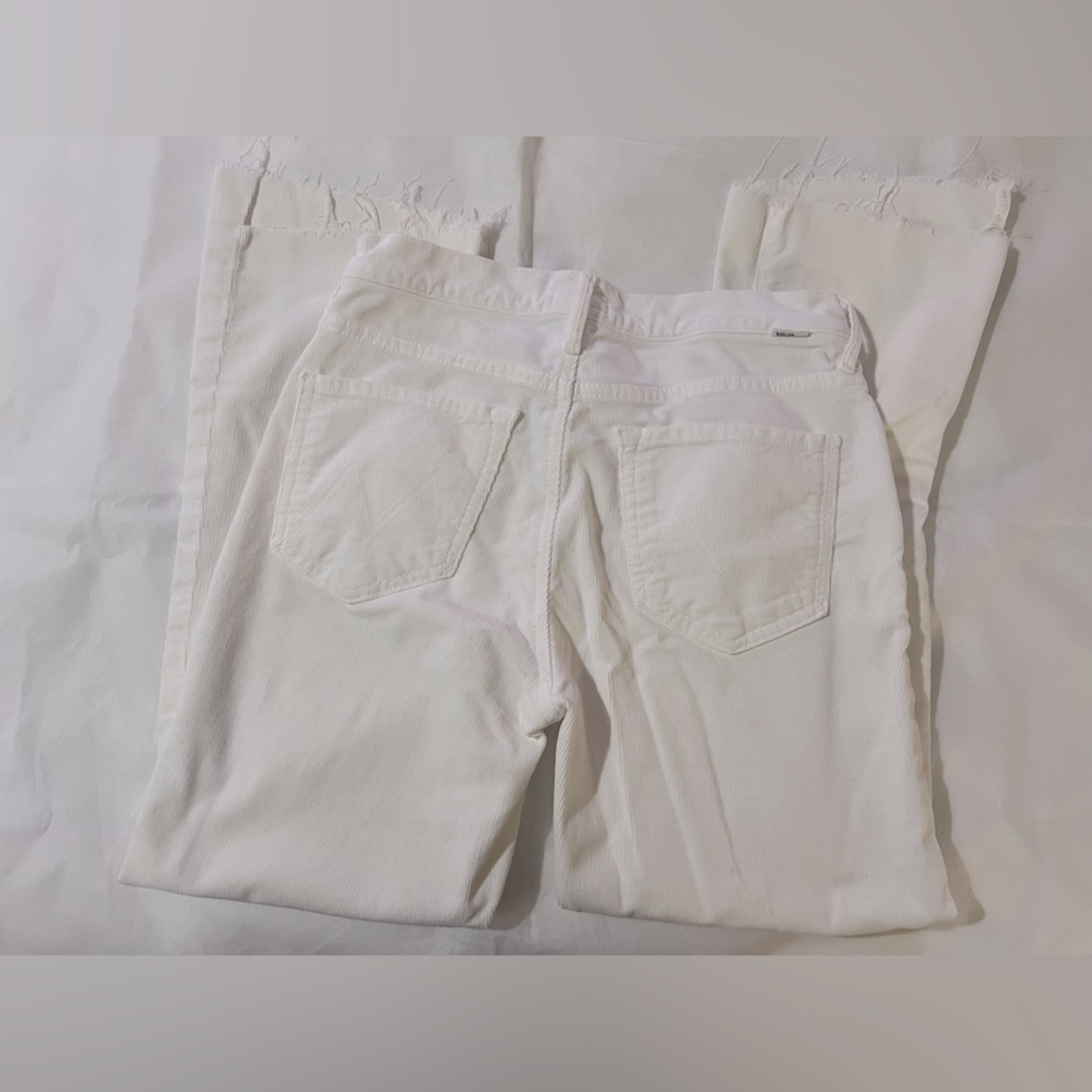 Mother jeans corduroy straight leg size 26 white the insider crop step fray - Picture 6 of 12